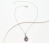 Or Paz Sterling Silver Pear Rose-de-France Leaf Pendant Necklace, 18"